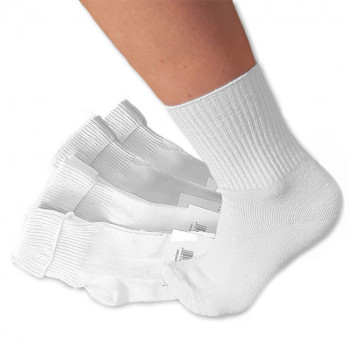 Bambusové ponožky dámské bílé bez gumičky - 5 párů (24963_1055558735)