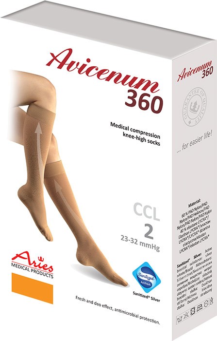 Avicenum PHLEBO 360 punčochy lýtkové, otevřená špice